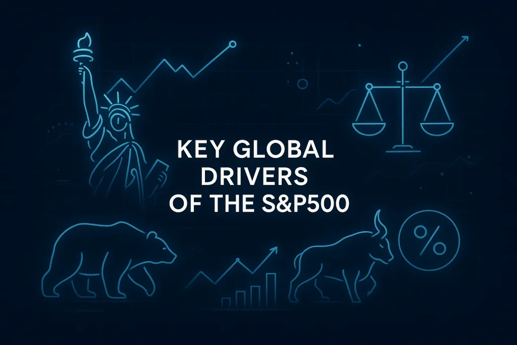 Индекс S&P 500 рассчитывается по формуле взвешенной капитализации, где каждая компания вносит вклад пропорционально своей рыночной стоимости: